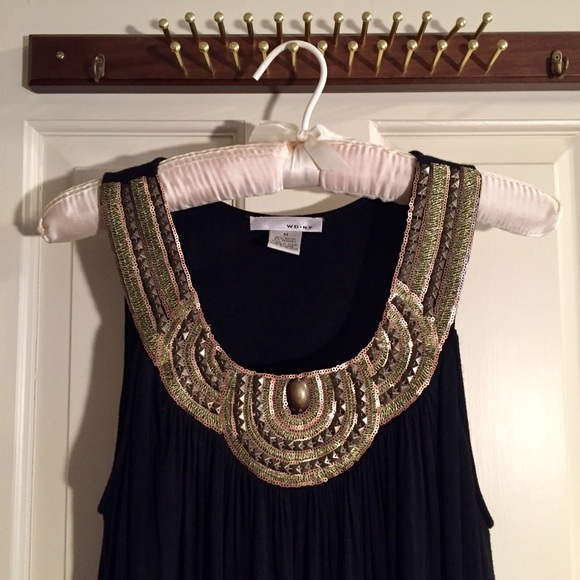 wd.ny cocktail short dress metallic embroidered - Picture 2 of 5